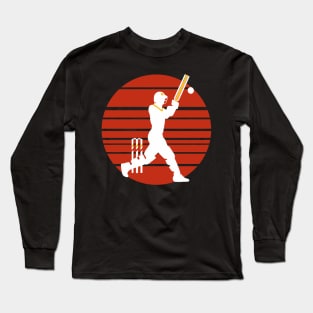 Cricket Player - Vintage Sunrise Edition Long Sleeve T-Shirt